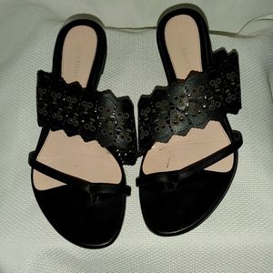 Alexander Mcqueen 8.5 black skull flat sandals